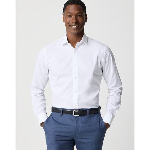 NWT J.Crew Tailored Performance Dress Shirt In white Size 15.5/32 - Picture 1 of 8